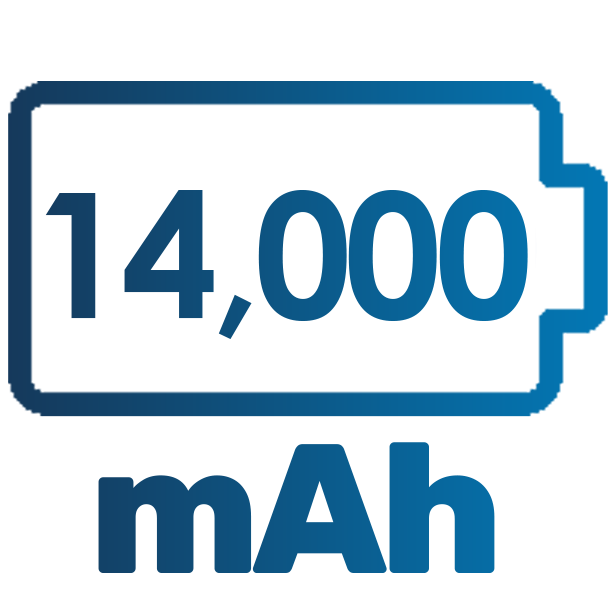 14,000 mAh Pil Kapasitesi